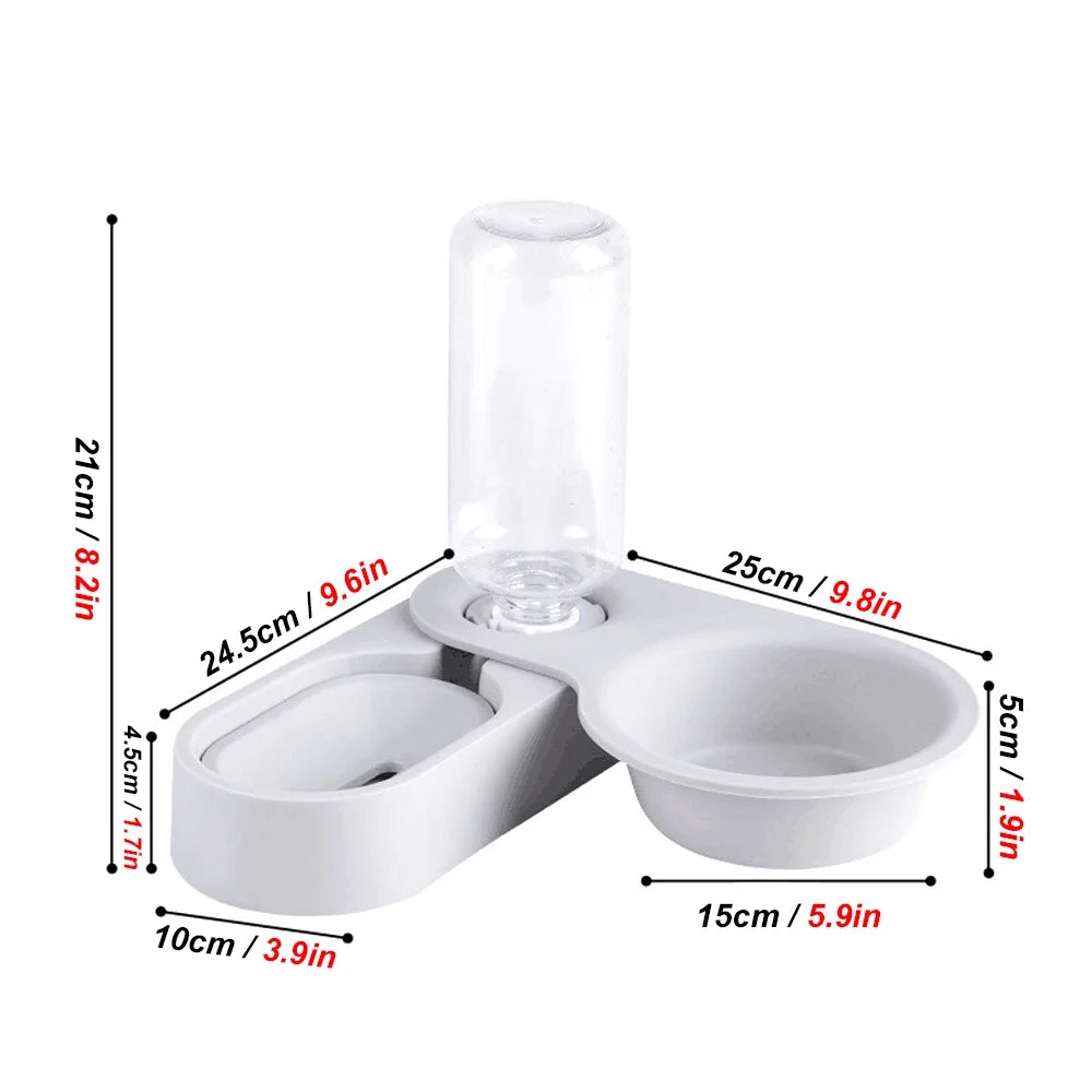 G Pet Rabbit Chinchilla Guinea Pig Food Bowl Auto Feeder All-in-One Splice Food Bowl Drinking Fountain Raised Standing Dish Bowl