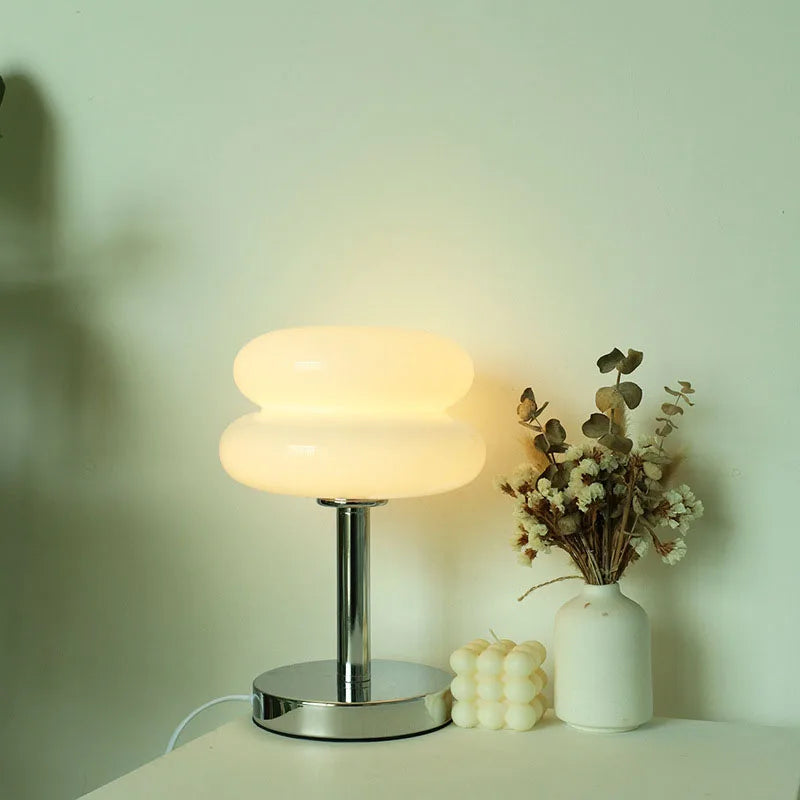 Macaron Glass Table Lamp - Trichromatic Dimming Night Light for Living Room Bedroom Decor - ZOOMNSTORE