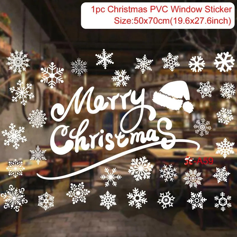 Merry Christmas Window Sticker - Holiday Home Decorations 2024-2025