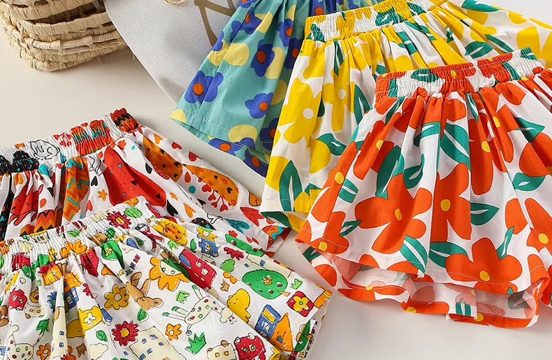 Kids Girls Skirt Shorts Summer Cotton Breathable Kids Skirt Pants Casual Baby Bloomers Children Short Pants Baby Stuff