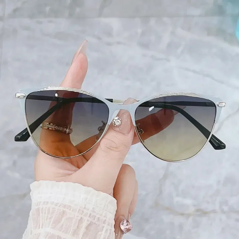 Cat Eye Sunglasses - Round Frame Fashion Glasses for Men & Women | Anti Reflective Lenses