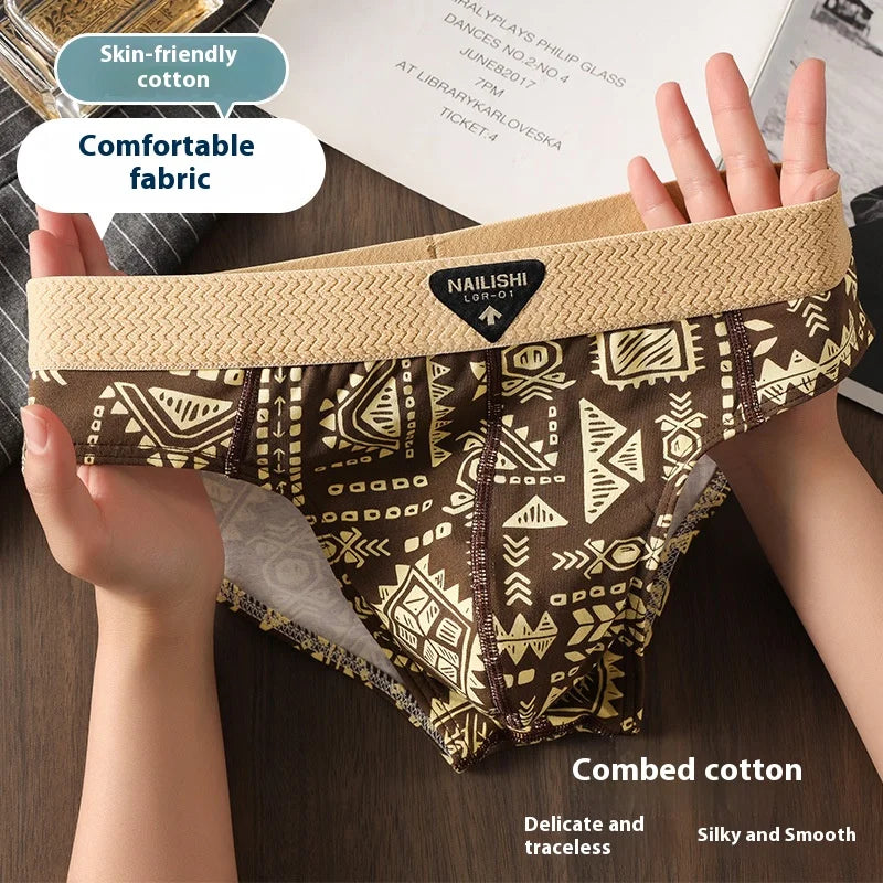 New Men's Triangle Underpants Fine Cotton Sexy Comfortable Underpants Teenage Underpants Boys Triangle Underpants Head Shorts