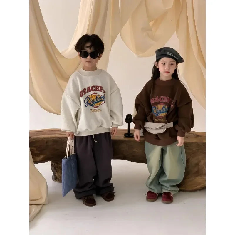 Childrens Fleece Hoodie - Warm Korean Pullover for Boys Girls - ZOOMNSTORE