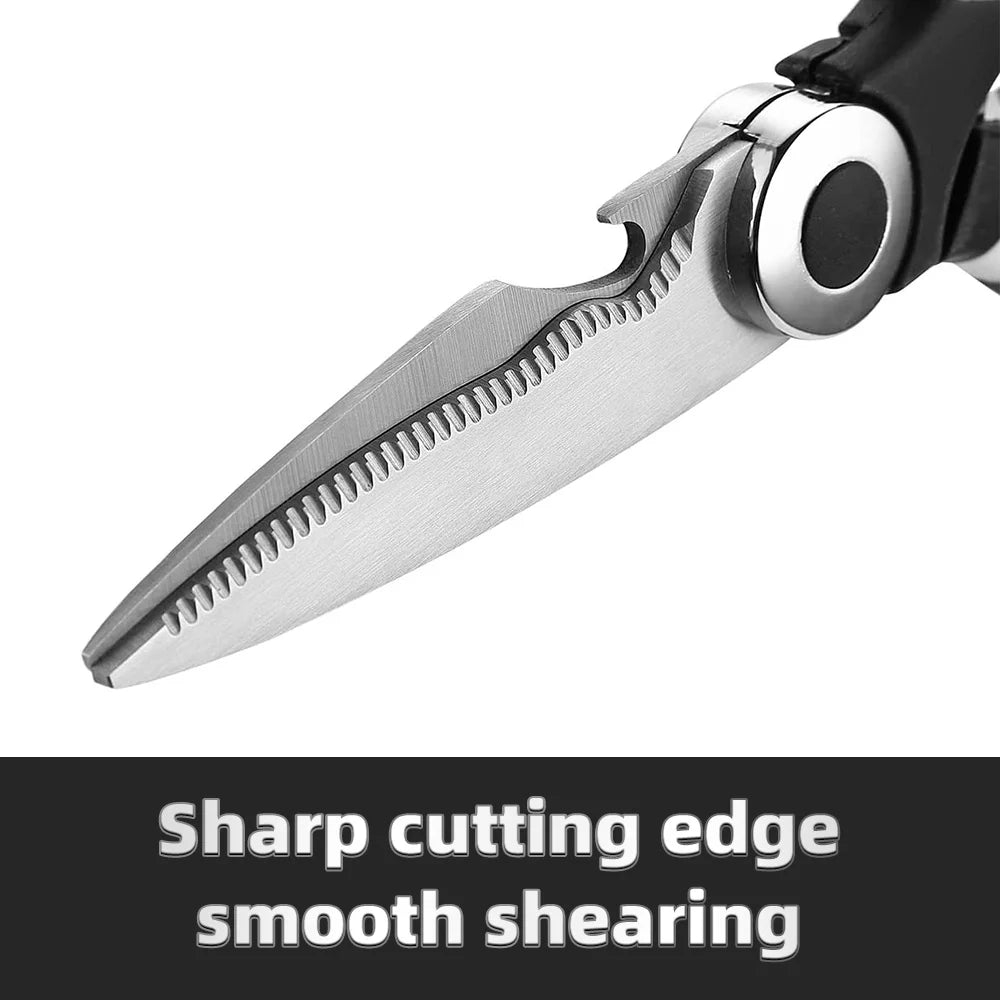 Multifunctional Stainless Steel Kitchen Scissors - Meat Fish and Bone Cutting Tool - ZOOMNSTORE