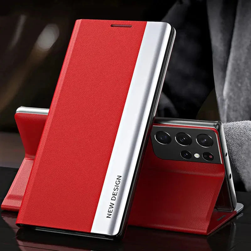 Luxury Leather Flip Case - Samsung Galaxy S Series Note 20 Ultra Stand Cover - ZOOMNSTORE