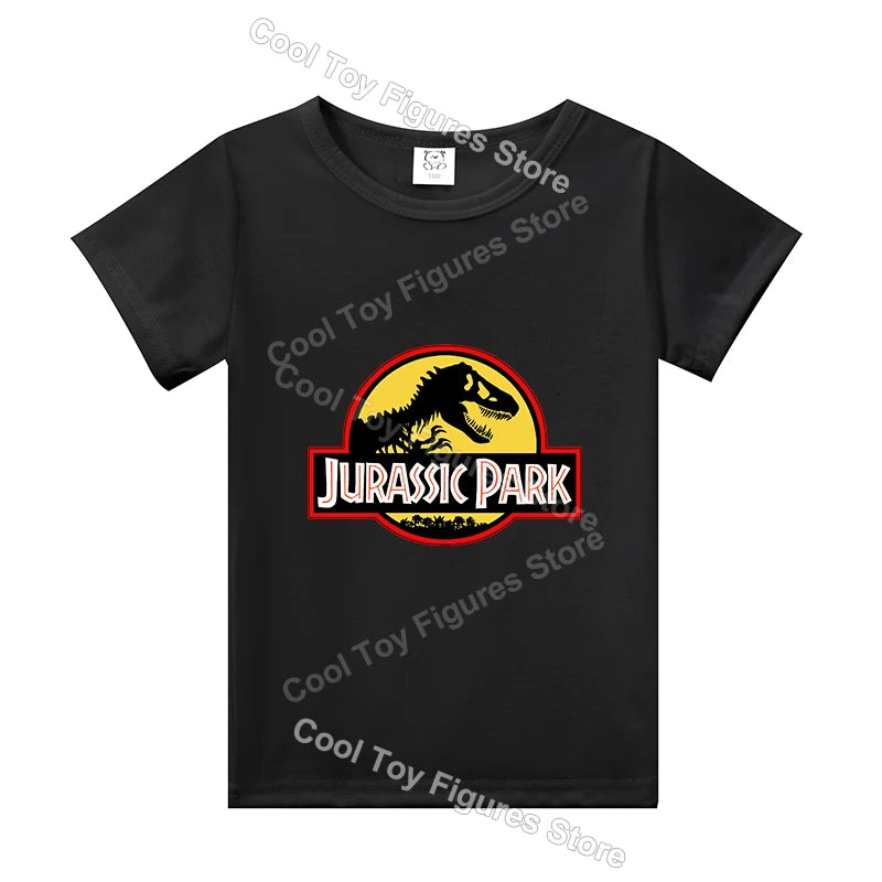 Jurassics World Series Kids Clothes Short Sleeve Summer Hot Movies T-shirt Dinosaur Park Boys Girls Base Top Trend Birthday Gift