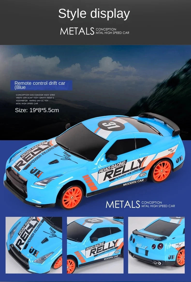 RC Drift Car 4WD - LED Remote Control Racing Vehicle for Kids Adults - ZOOMNSTORE