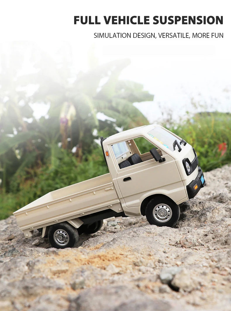 WPL D12 RC Car - 110 Drift Climb Truck with LED Lights for Kids - ZOOMNSTORE