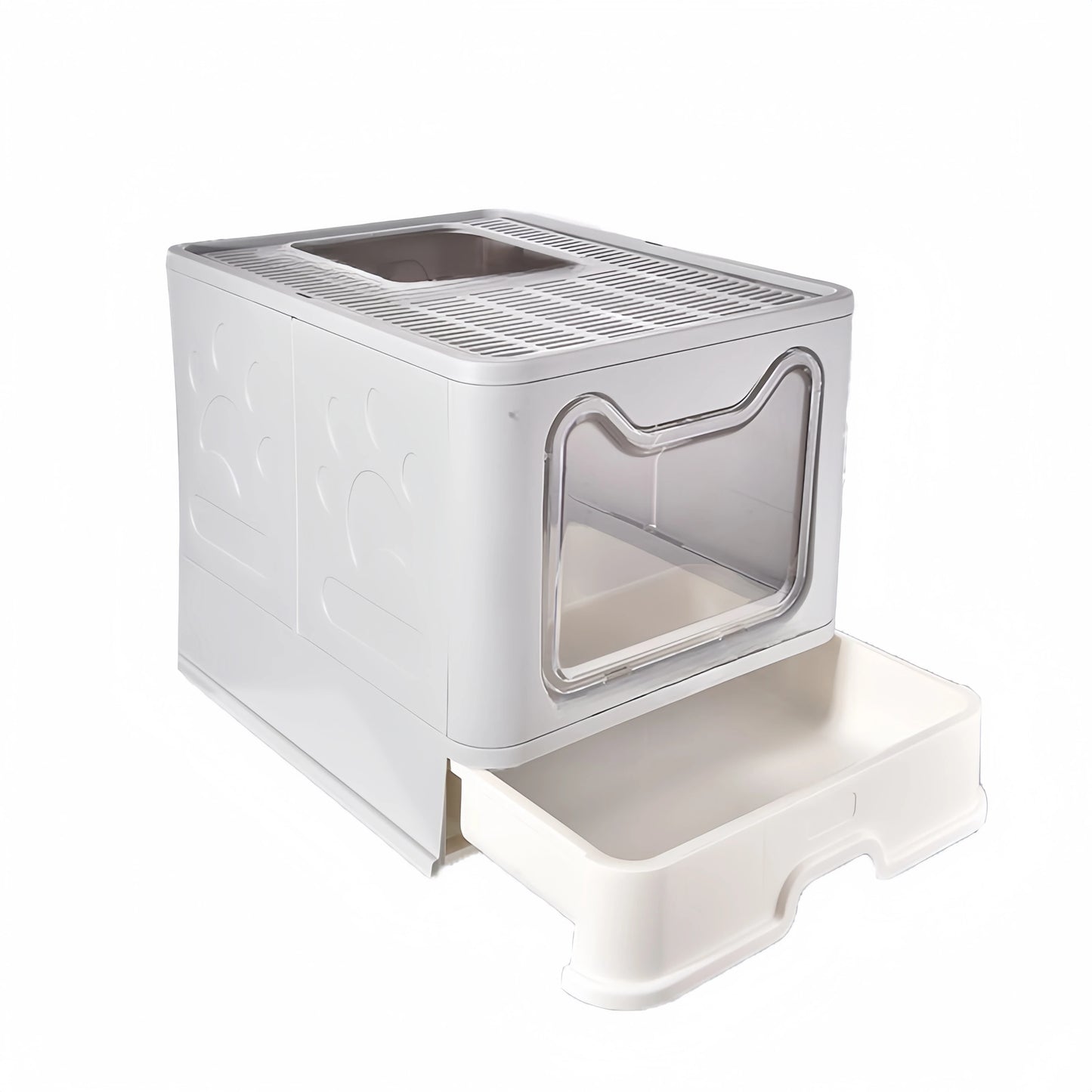 Foldable Cat Litter Box - Drawer Design with Scooper for Easy Cleanup - ZOOMNSTORE