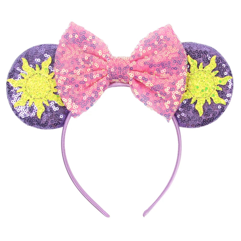 Mickey Mouse Ears Headband - Sequin Hair Bow for Halloween Festival and Cosplay