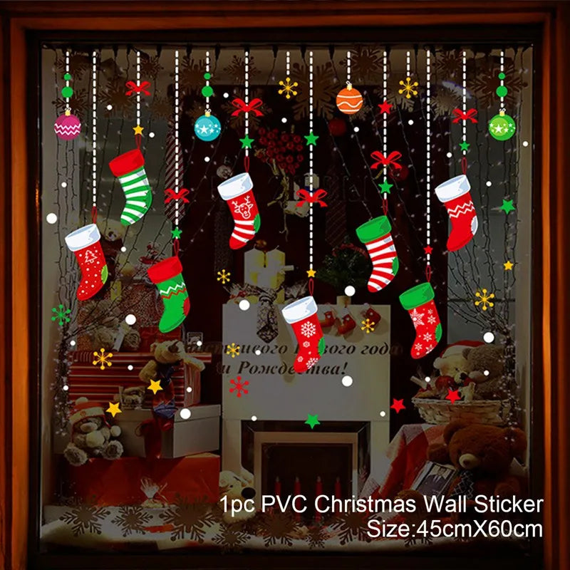 Merry Christmas Window Sticker - Holiday Home Decorations 2024-2025