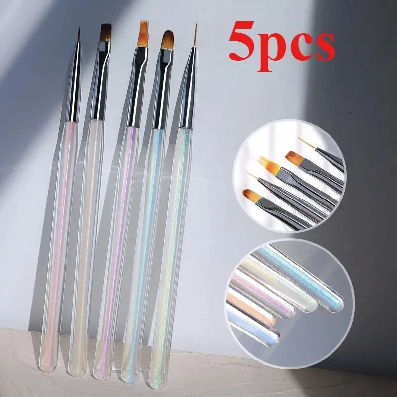 Nail Art Liner Brushes – Professional Striping Nail Brush & Manicure Design Pen 6-25mm