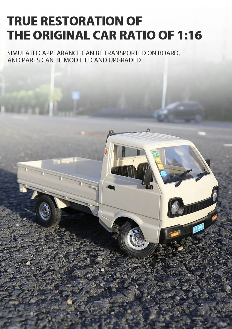 WPL D12 RC Car - 110 Drift Climb Truck with LED Lights for Kids - ZOOMNSTORE