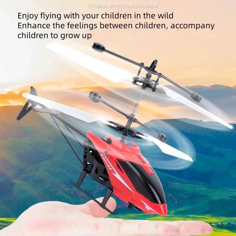 Rechargeable Mini RC Drone - Safe Fall-Resistant Helicopter Toy for Kids No Remote Control Battery - ZOOMNSTORE