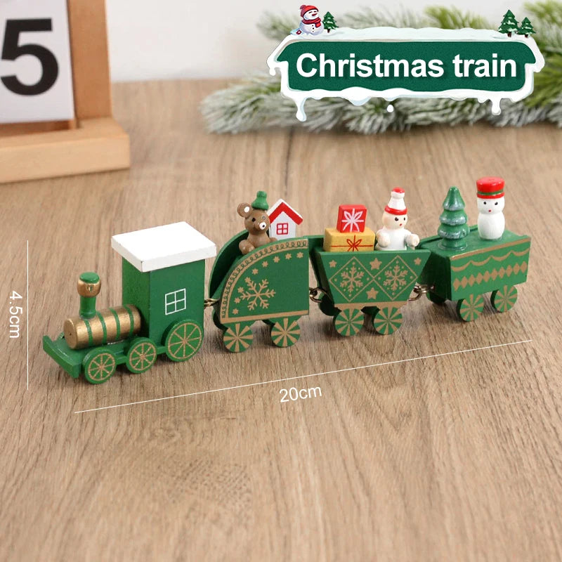 Christmas Wooden Train Ornament - Merry Christmas Home Decoration 2024