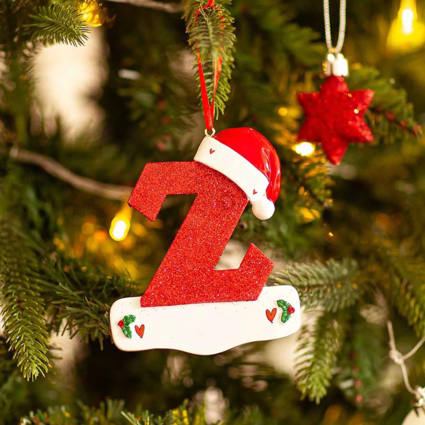 Acrylic Christmas Letter Pendant - DIY Holiday Tree Decoration 26 Letters Ornament