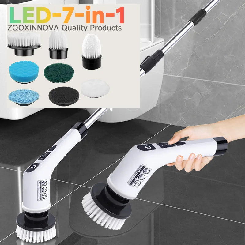 Multipurpose Electric Spin Scrubber - Cordless Cleaning Brush for Kitchen Bathroom