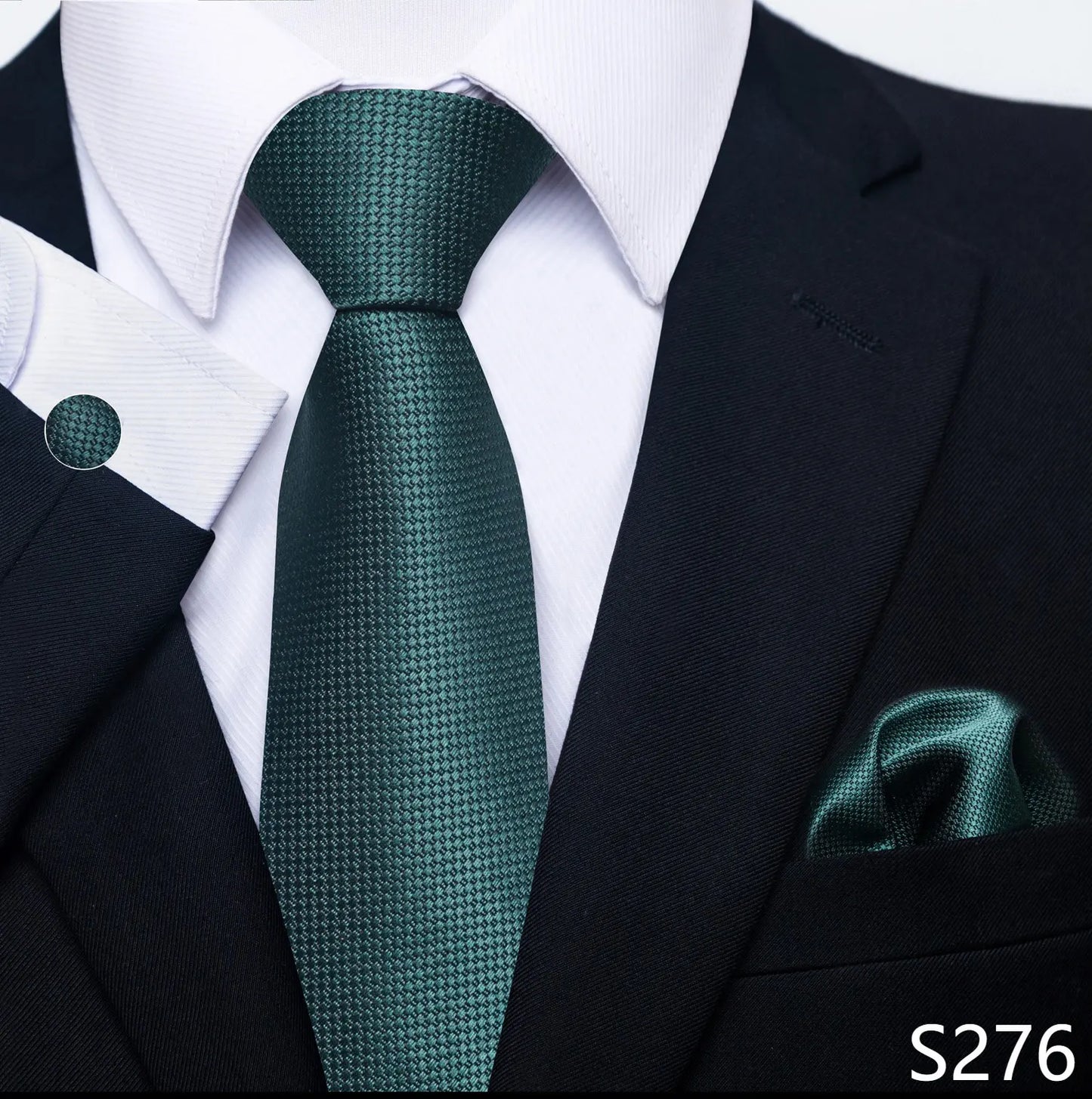 Mens Blue Gold Tie Pocket Square Set - Wedding Party Accessories