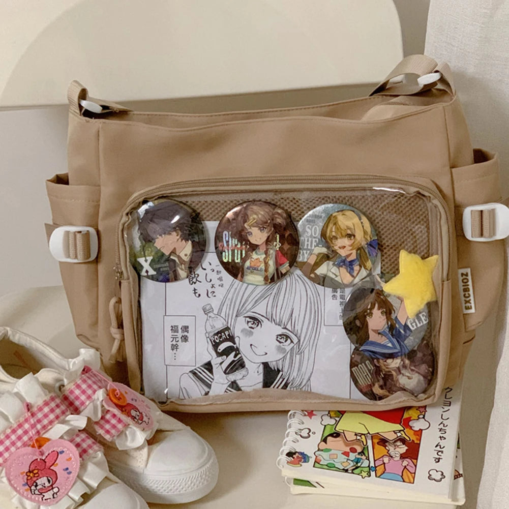 Japanese Ita Bag - Womens Clear Window Shoulder Purse with Multi-Pockets and Adjustable Strap - ZOOMNSTORE