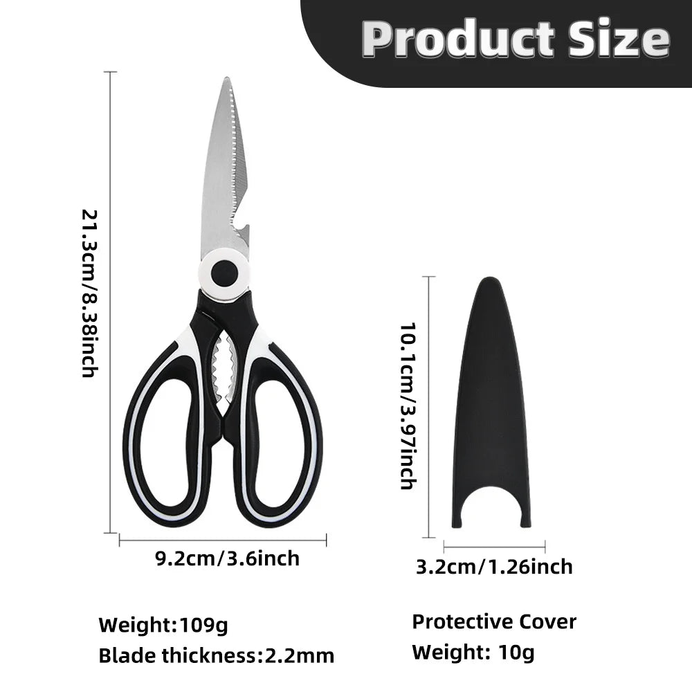 Multifunctional Stainless Steel Kitchen Scissors - Meat Fish and Bone Cutting Tool - ZOOMNSTORE