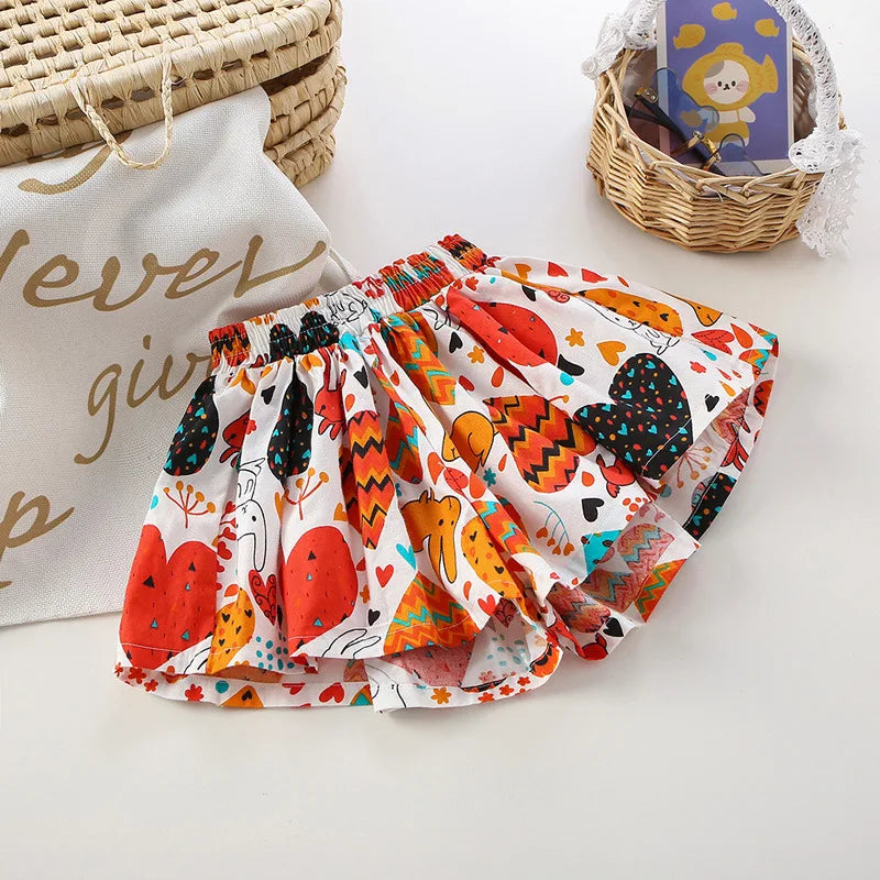 Kids Girls Skirt Shorts Summer Cotton Breathable Kids Skirt Pants Casual Baby Bloomers Children Short Pants Baby Stuff
