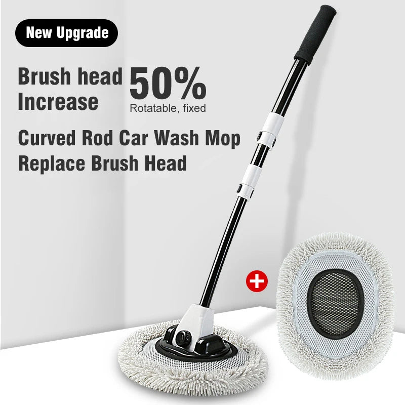 15 Bend Car Cleaning Brush - Telescoping Chenille Wash Mop