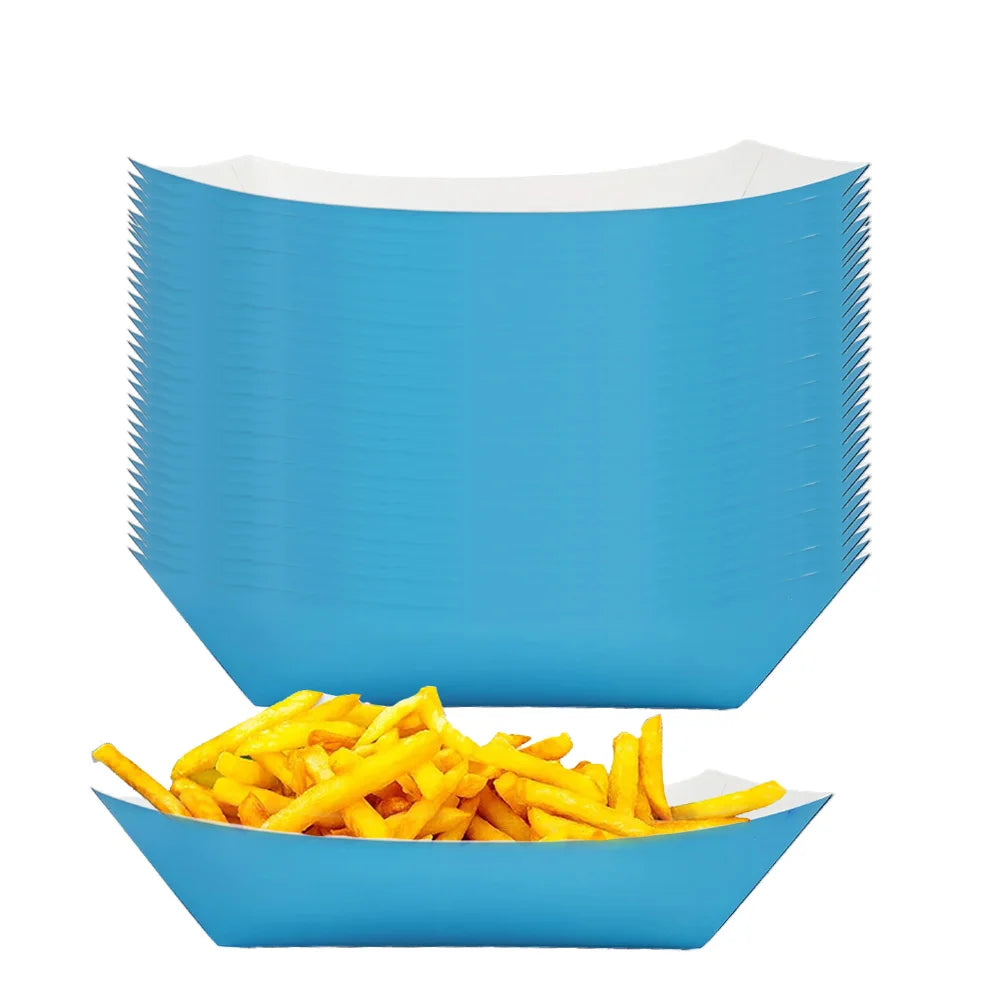 Sports Themed Party Snack Trays - Disposable Paper Food Boats for Soccer Rugby Football Baseball and Basketball Celebrations