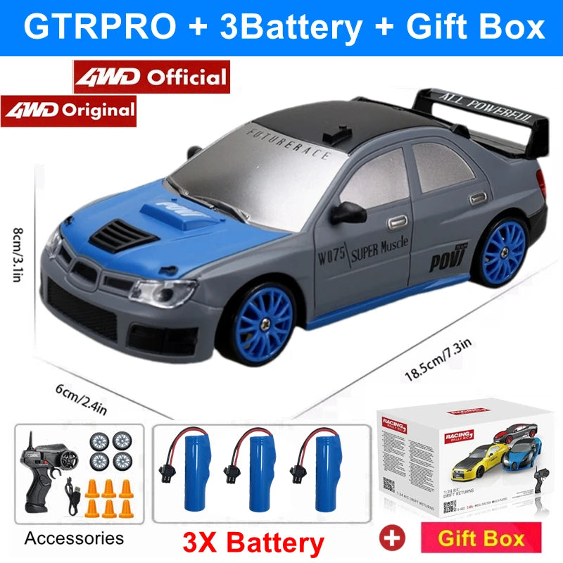 RC Drift Car 4WD - LED Remote Control Racing Vehicle for Kids Adults