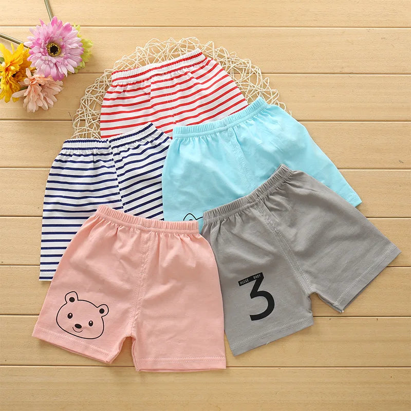 Kids Cotton Summer Shorts - Breathable Casual Beach Pants for Boys Girls
