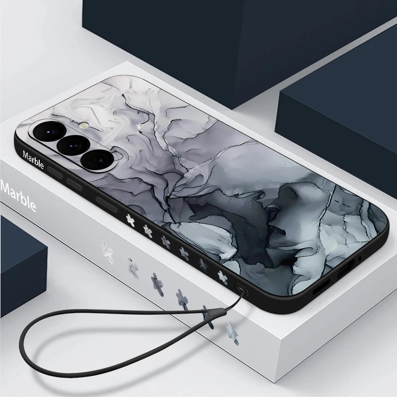 Colorful Marble Case for Samsung Galaxy S24 S23 S22 S21 S20 FE A Series - Lanyard Cover - ZOOMNSTORE