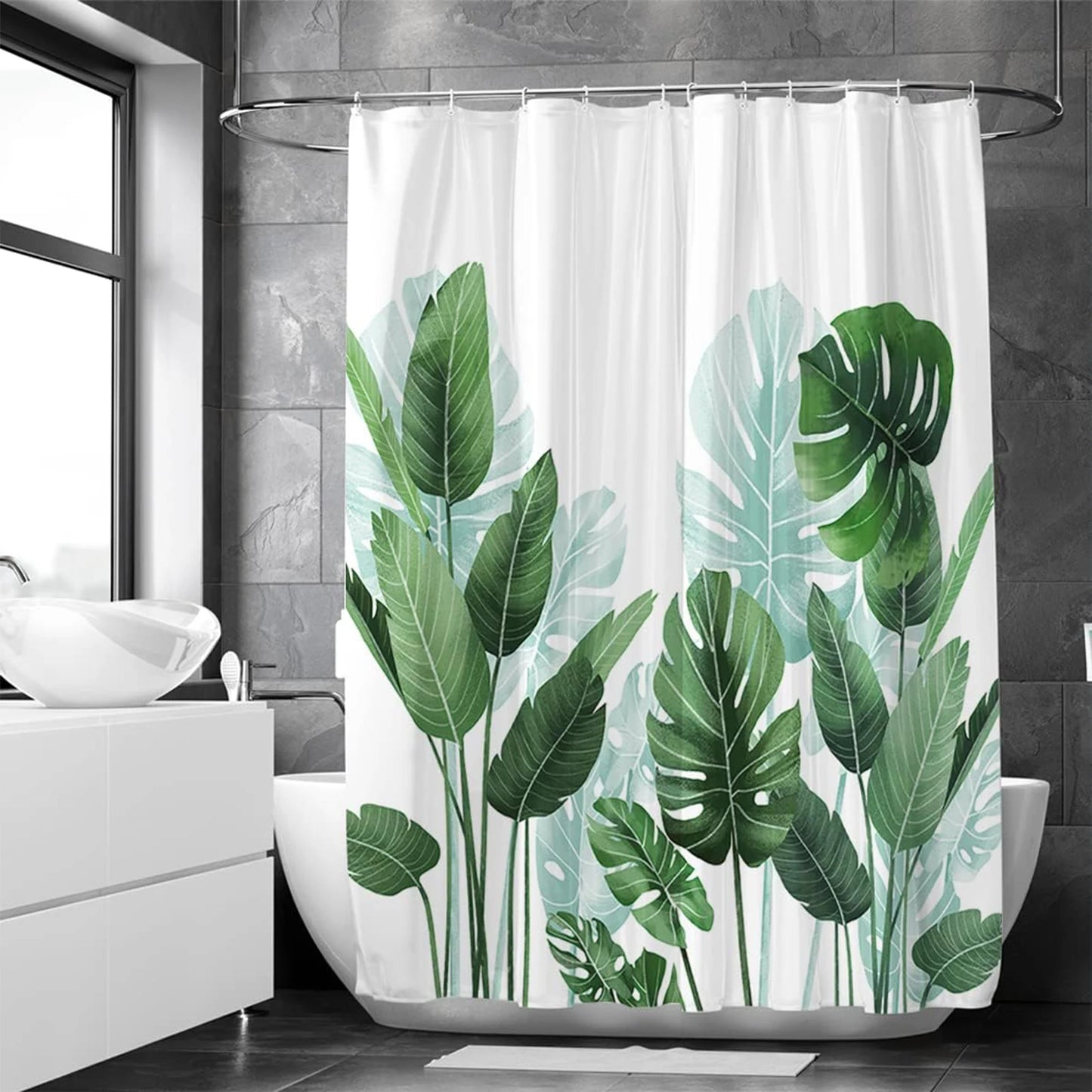 Woodland Shower Curtain – Polyester Waterproof Bathroom Partition Curtain with Hooks