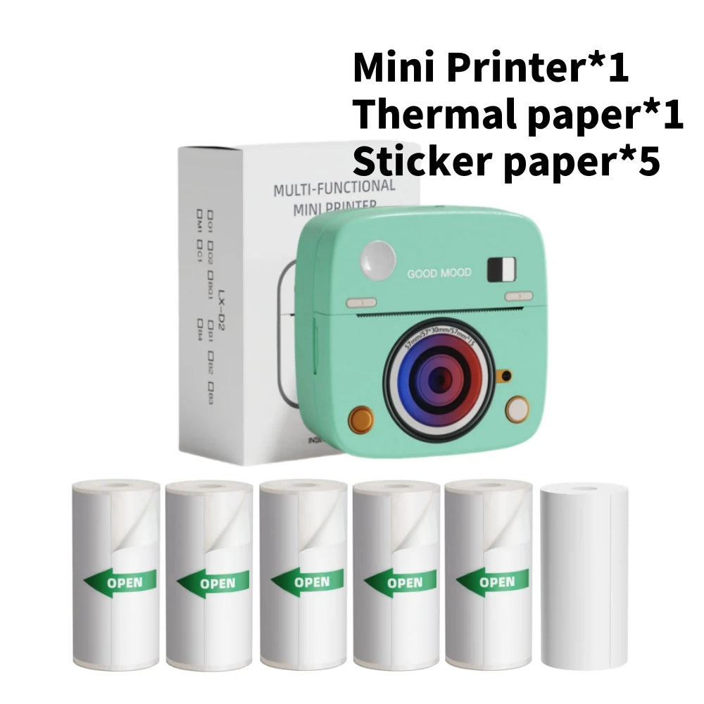 New Photo Sticker Printer C1Kitchen Label Printer 1200mAh Battery Type-C Smart Bluetooth Mini Printers for iOS Android Phone