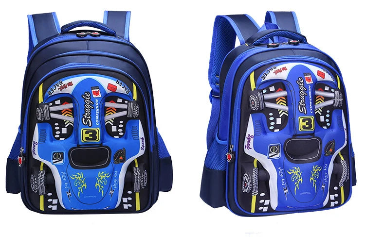 Waterproof 3D Car Backpack - Lightweight Preschool School Bag for Kids - ZOOMNSTORE