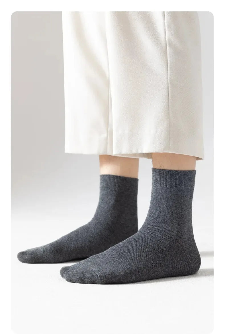 Mens Cotton Crew Socks - 10 Pairs Casual Business Breathable Size 38-45 - ZOOMNSTORE