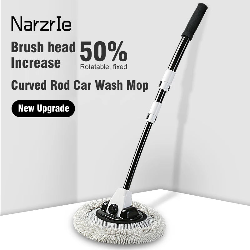 15 Bend Car Cleaning Brush - Telescoping Chenille Wash Mop