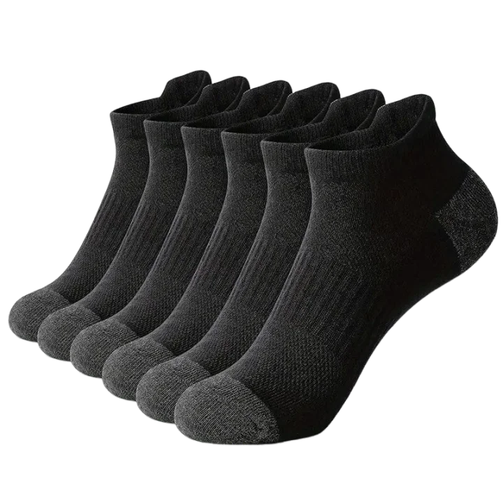 6 Pairs Cotton Man Socks Sports Solid Color Male's Short Sock For Cycling Breathable Mesh Ankle Summer Running Socks