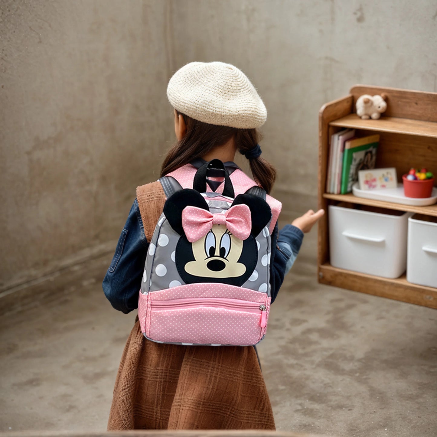 Minnie Mouse Backpack - Kawaii Pink Schoolbag for Kids - ZOOMNSTORE
