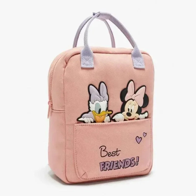 Disney Mickey Minnie Fashion Backpack - Large Capacity Canvas School Bag for Boys Girls