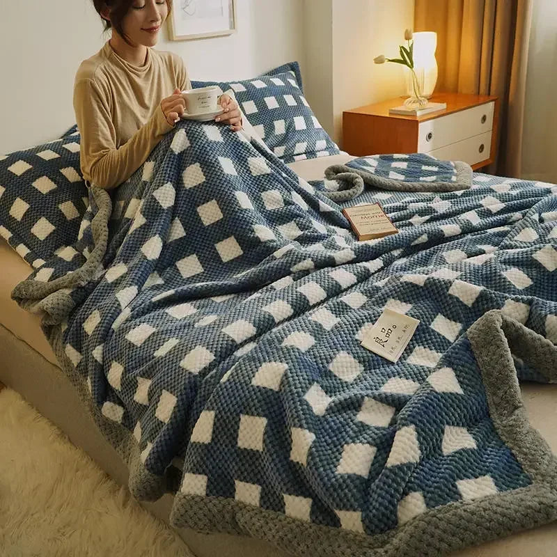 Soft Chenille Knit Throw Blanket - Handmade Machine Washable Cozy for Couch Bed - ZOOMNSTORE