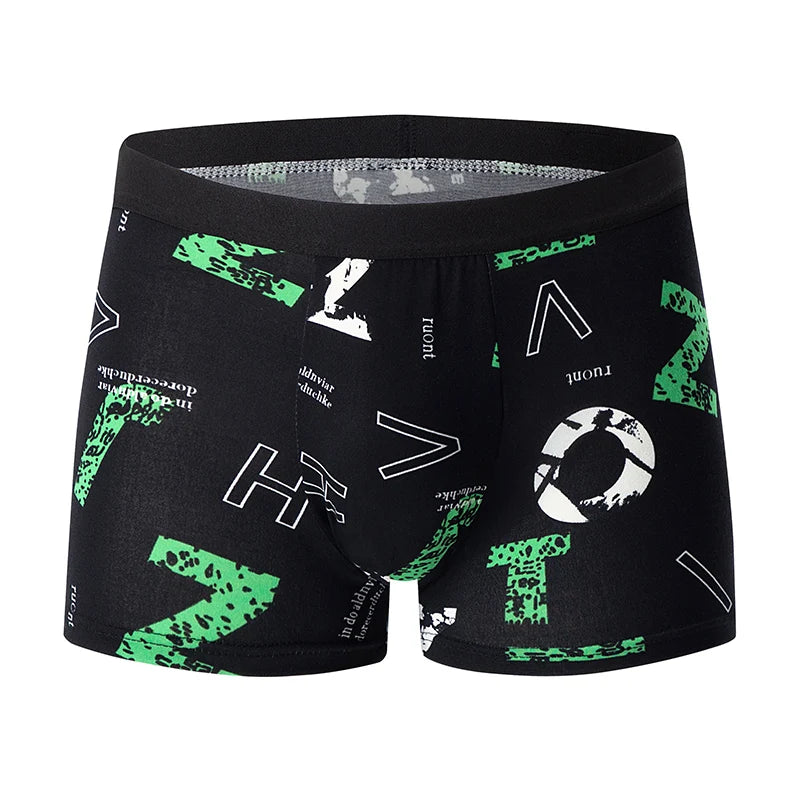 Mens 10-Piece Fashion Underwear Set - Comfortable Large Size Printed Boyshorts