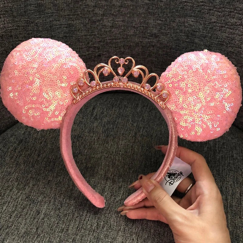 Minnie Mouse Ear Headband - Disney Plush Sequin Accessory for Adults Kids