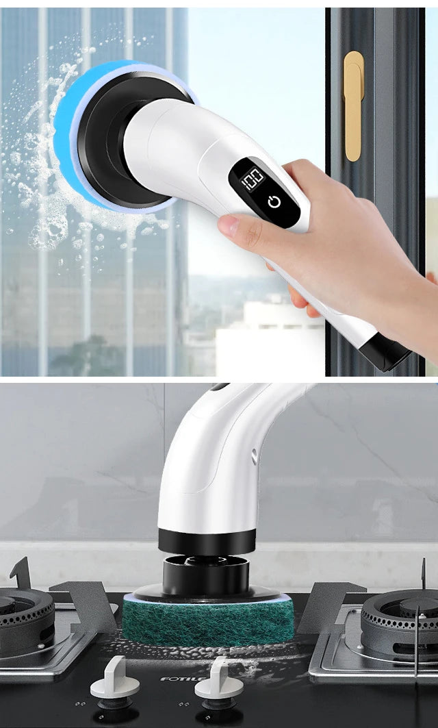 Multipurpose Electric Spin Scrubber - Cordless Cleaning Brush for Kitchen Bathroom