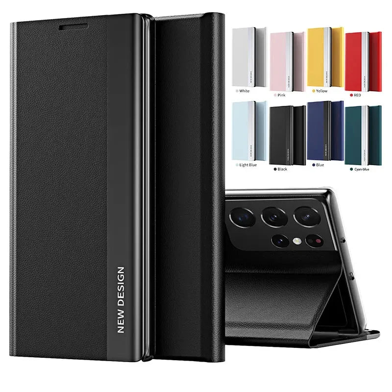 Luxury Leather Flip Case - Samsung Galaxy S Series Note 20 Ultra Stand Cover - ZOOMNSTORE