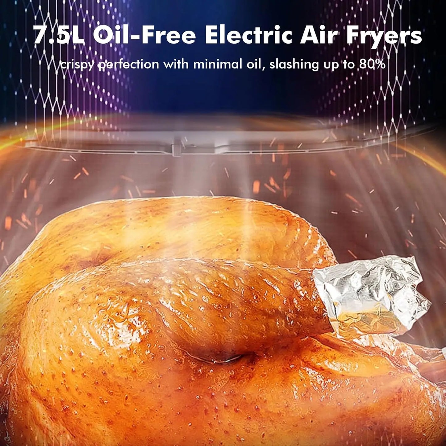 Smart 75L Oil-Free Air Fryer - Digital Timer Temperature Control - ZOOMNSTORE