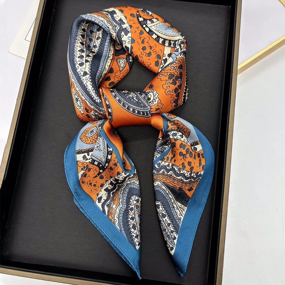 Luxury Silk Square Scarf - Womens Satin Neckerchief Hair Wrap 2023