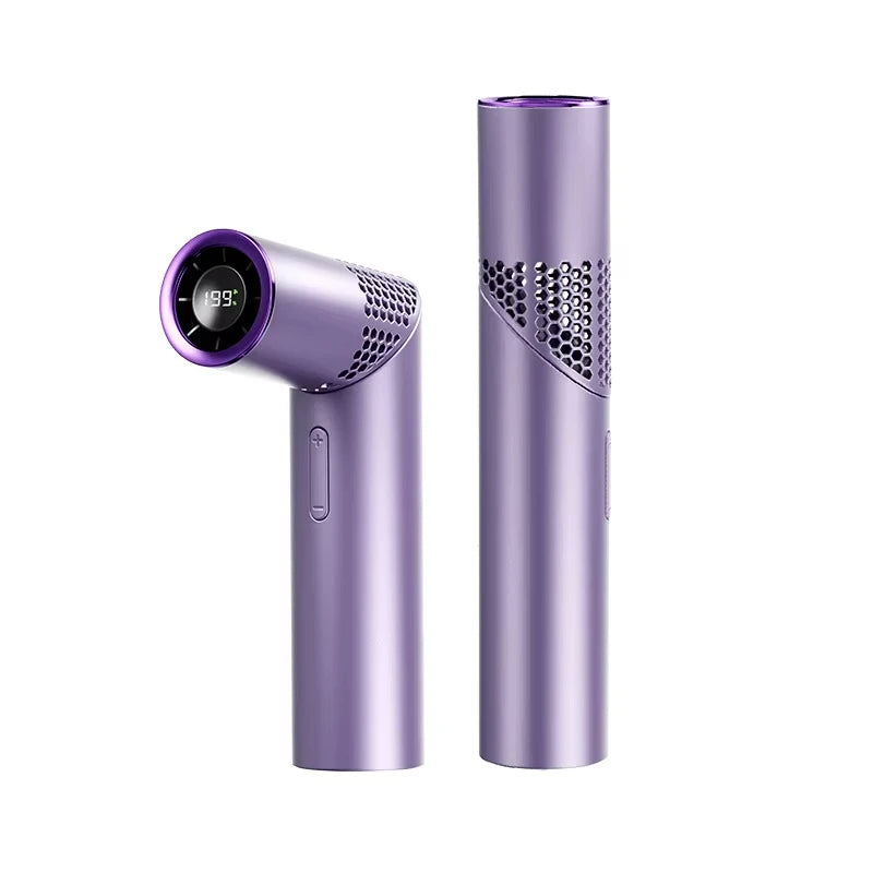 GF06 Lipstick Style Handheld Fan 199 Speeds, 3000mAh Rechargeable Portable Mini Turbo Fan, 90° Foldable Desktop/Neck Fan