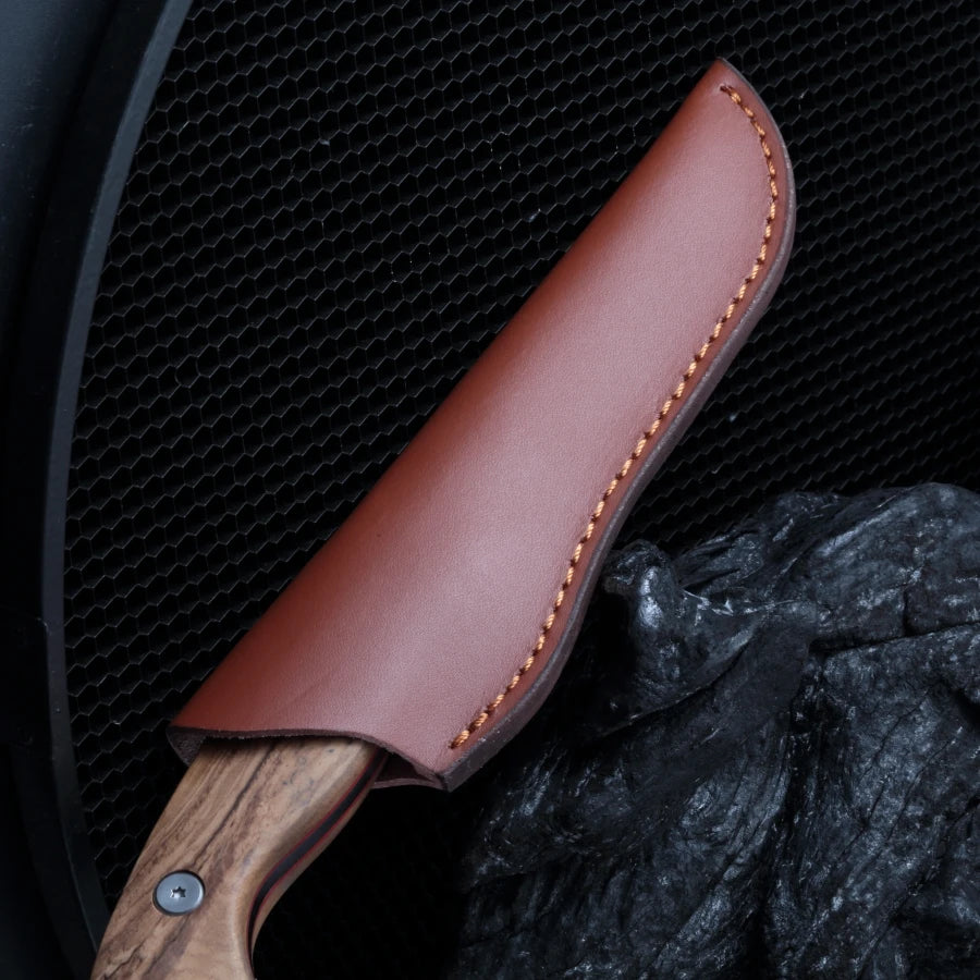 High-Density Stainless Steel Fruit Meat Knife - Olive Wood Handle