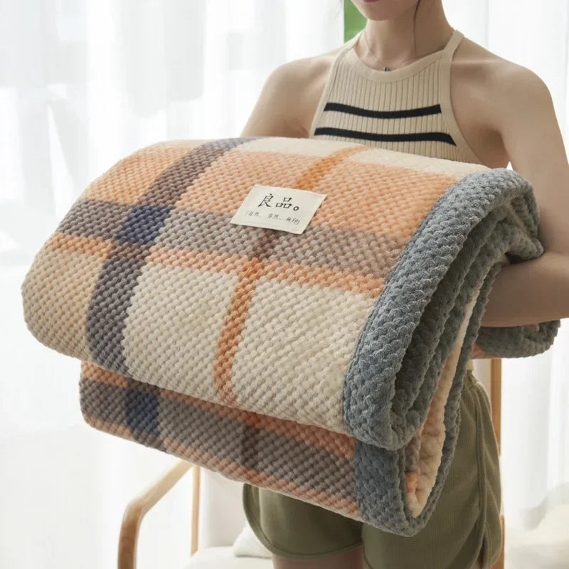 Soft Chenille Knit Throw Blanket - Handmade Machine Washable Cozy for Couch Bed - ZOOMNSTORE