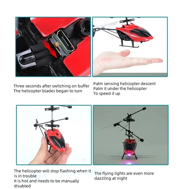 Rechargeable Mini RC Drone - Safe Fall-Resistant Helicopter Toy for Kids No Remote Control Battery - ZOOMNSTORE