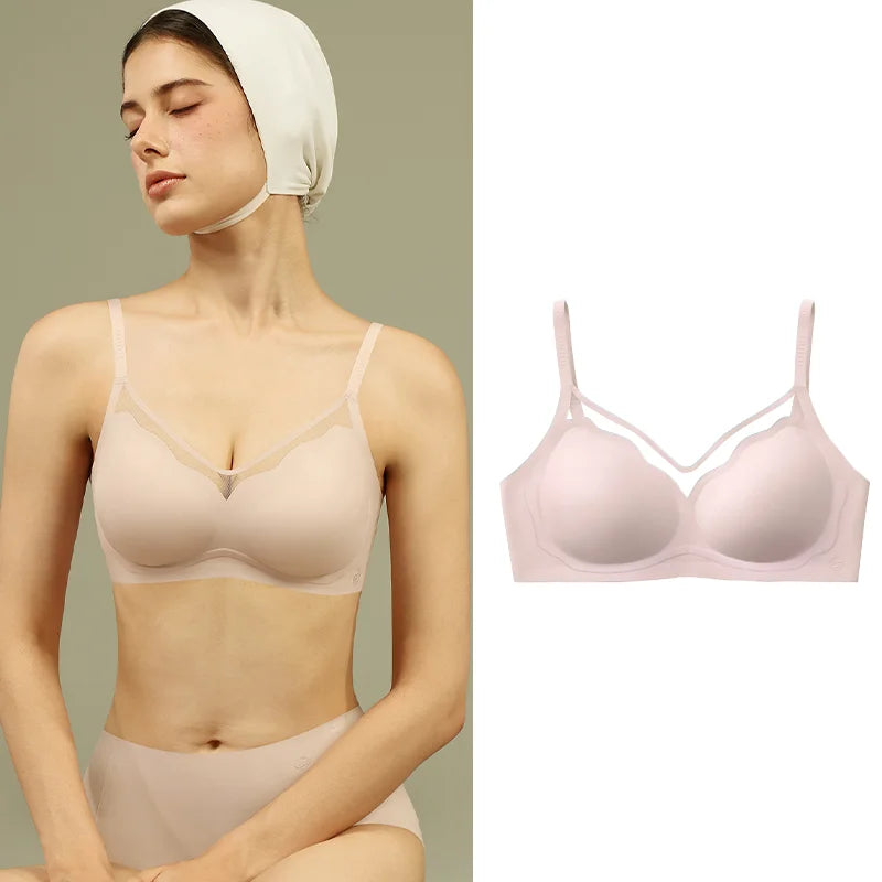 SUJIIN Women's Push Up Seamless Bra Female Wireless Everyday Supportive Lift Bras for Women Thin Breathable Bralette Woman MX228